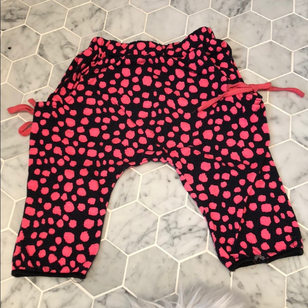 Pink and black harem pants